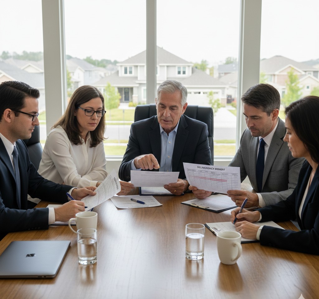 Michigan association board managing delinquencies and budget
